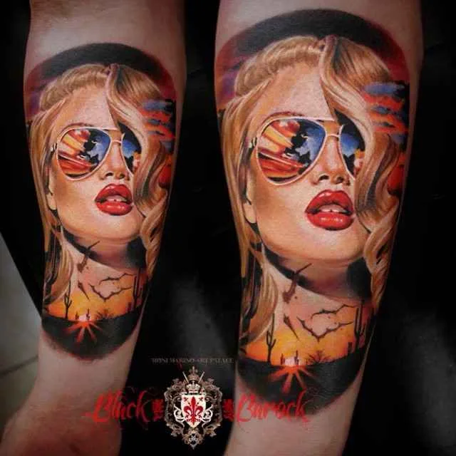 Tattoo artist Monica Marino color and black&grey portrait realism tattoo | Germany