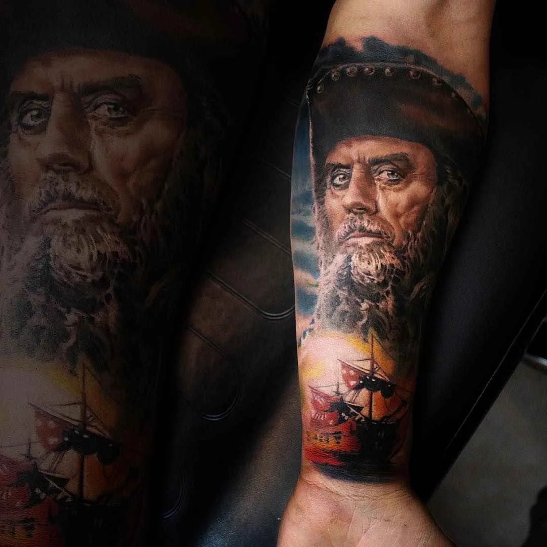 Tattoo artist Monica Marino color and black&grey portrait realism tattoo | Germany