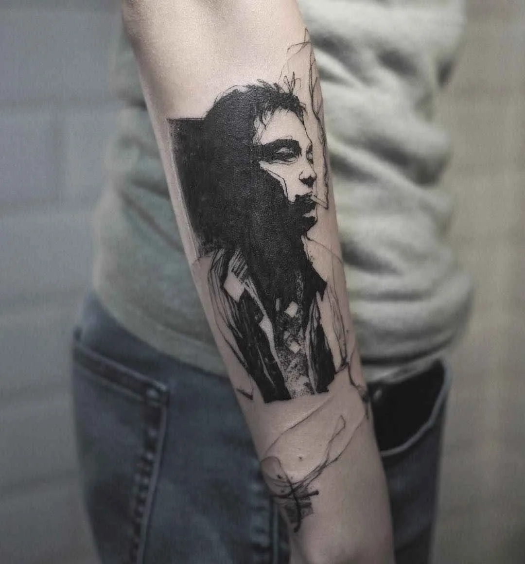 Tattoo artist NADi black e color authors sketch tattoo | Coreia