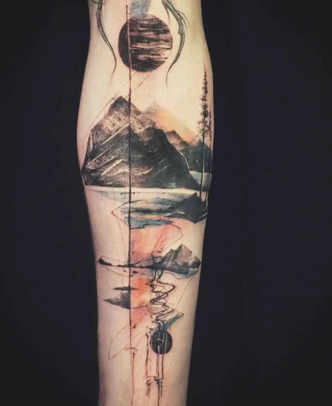 Tattoo artist NADi black e color authors sketch tattoo | Coreia
