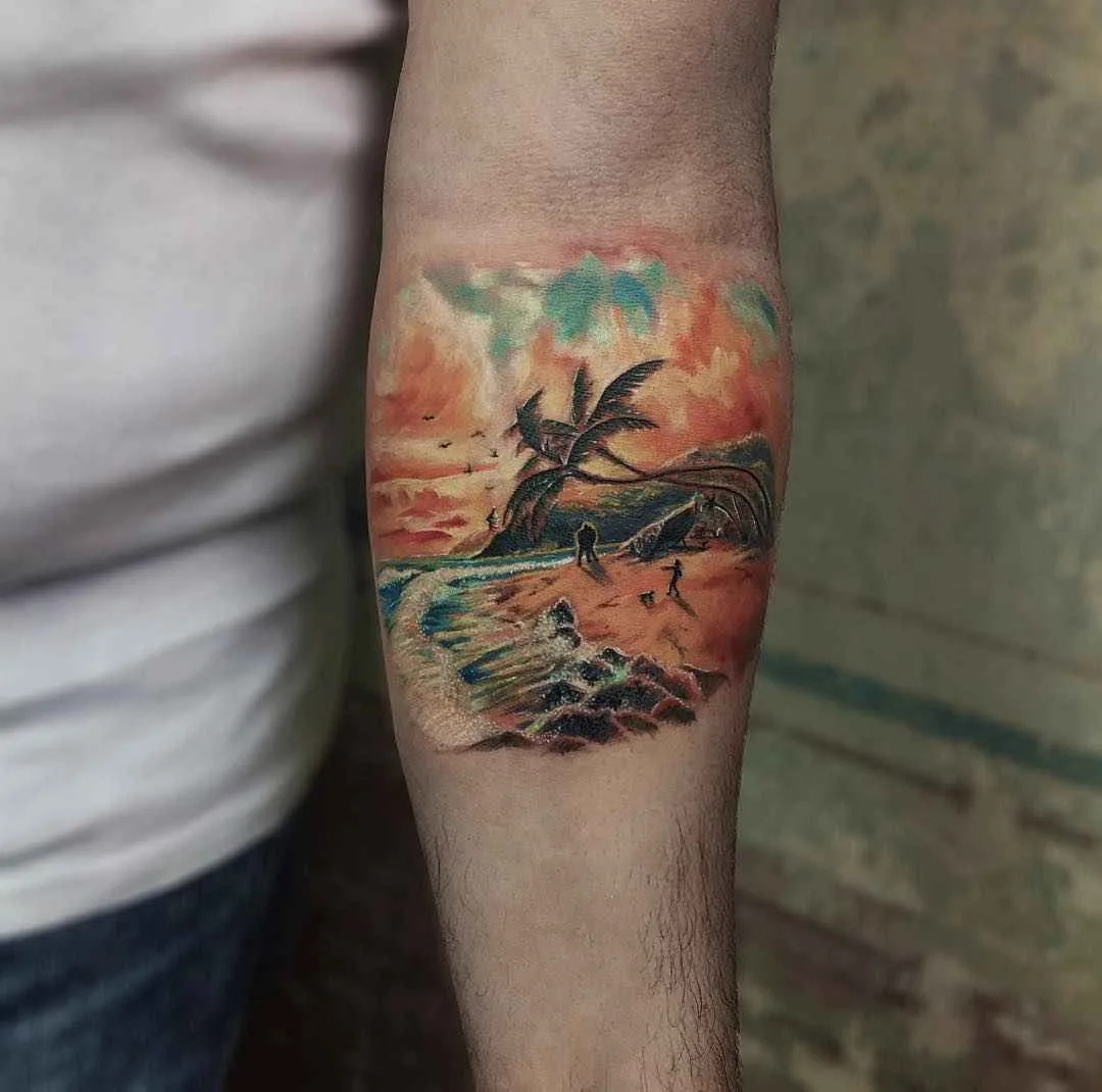 Tattoo artist Serkan Demirboga authors color and black tattoos, watercolor, sketch, minimalism | Turkey