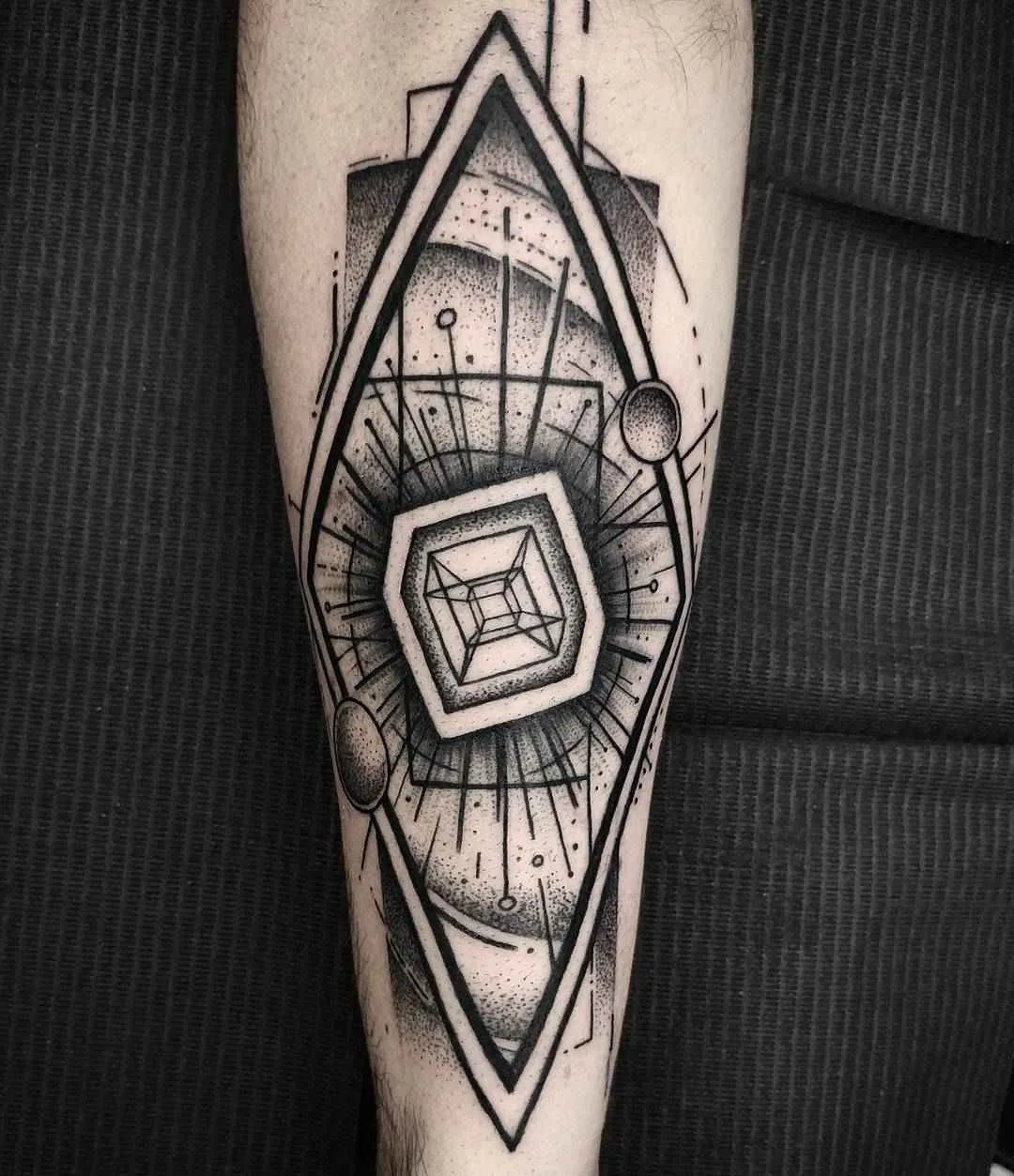 Tattoo artist Thomas Eckeard black surrealistic tattoo in authors style, blackwork | USA