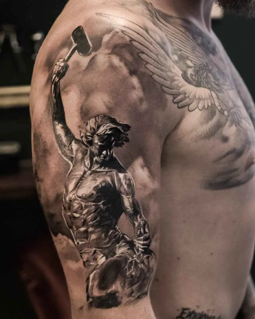 Tattoo artist Adrian Lindell black&grey portrait and abstract tattoo realism | Stockholm, Sweden
