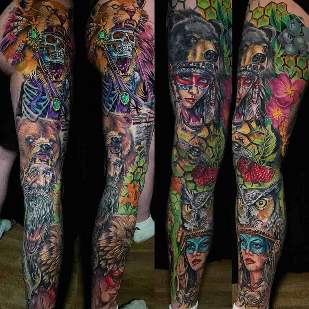 Tattoo artist Derek Turcotte escala brilho cor nova escola tattoo | Canada