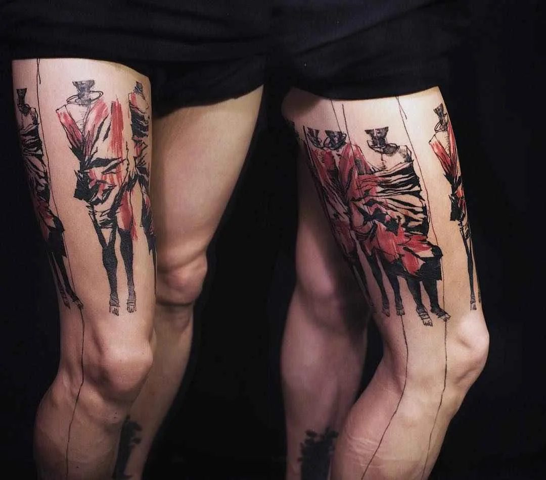 Tattoo artist NADi black e color authors sketch tattoo | Coreia