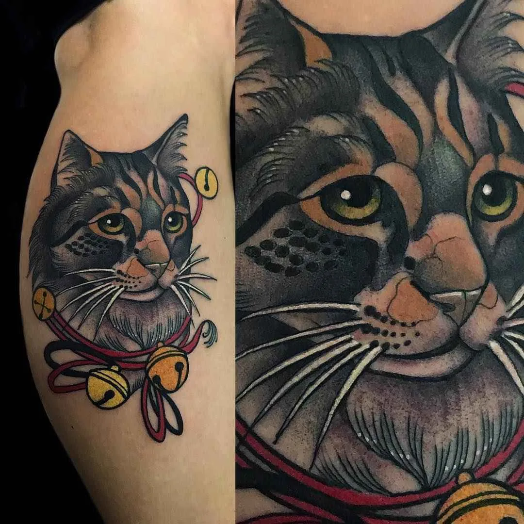 Tattoo artista Giulia Bongiovanni cria tattoo colorido neo tradicional | Roma, Itália
