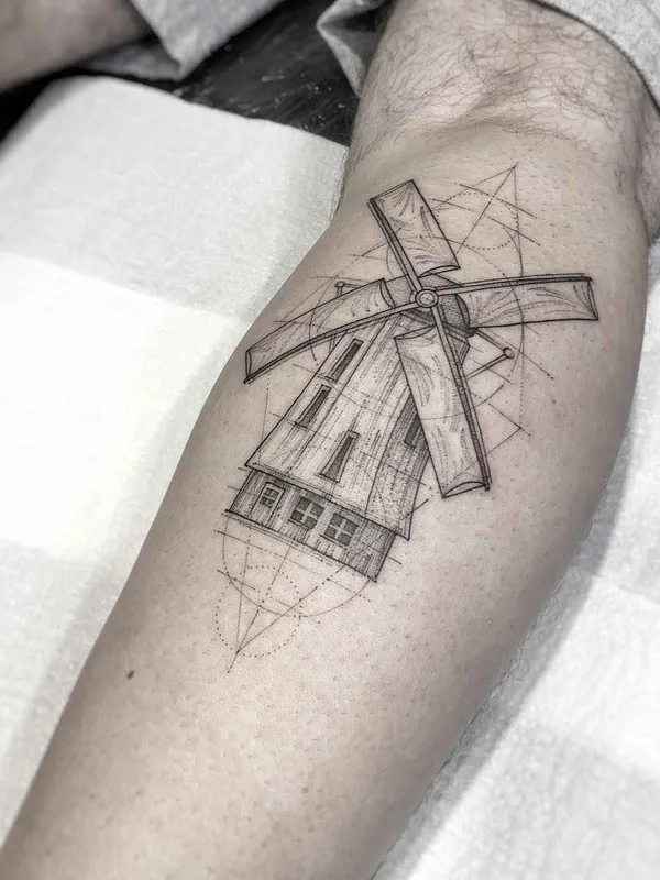 black and grey sketch Tatuaggio su calf #17450 | Tatuatore William Marin