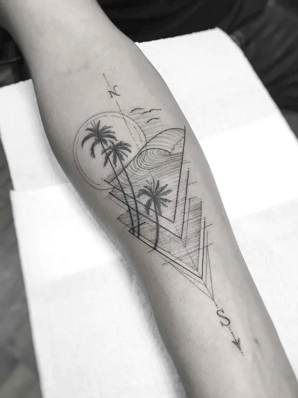 black and grey geometric Tatuaggio su forearm #17440 | Tatuatore William Marin