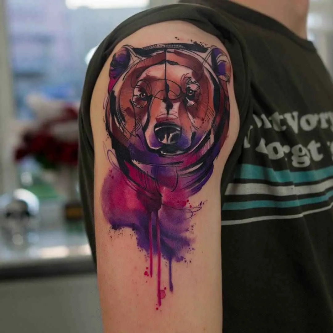 Tattoo artist Kateryna Zelenska, authors color sketch watercolor tattoo | Poland