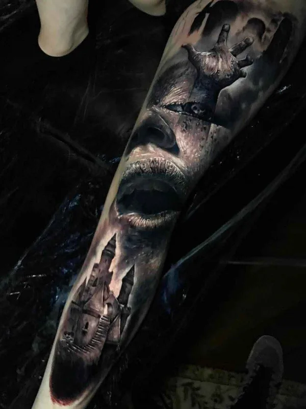 black and grey realism татуировка на full sleeve #17741 | Тату мастер Jak Connolly