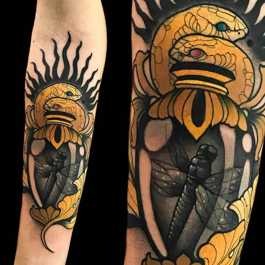 Tattoo artista Giulia Bongiovanni cria tattoo colorido neo tradicional | Roma, Itália
