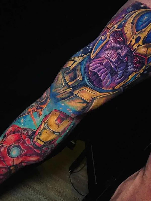 color realism 纹身 在 full sleeve #17428 | 纹身师 Derek Turcotte