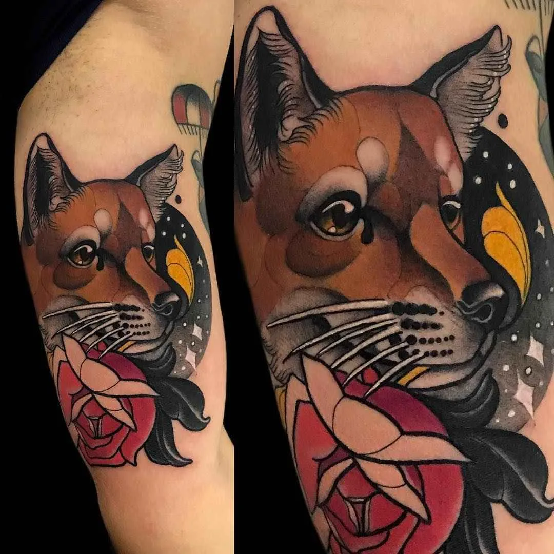 Tattoo artista Giulia Bongiovanni cria tattoo colorido neo tradicional | Roma, Itália