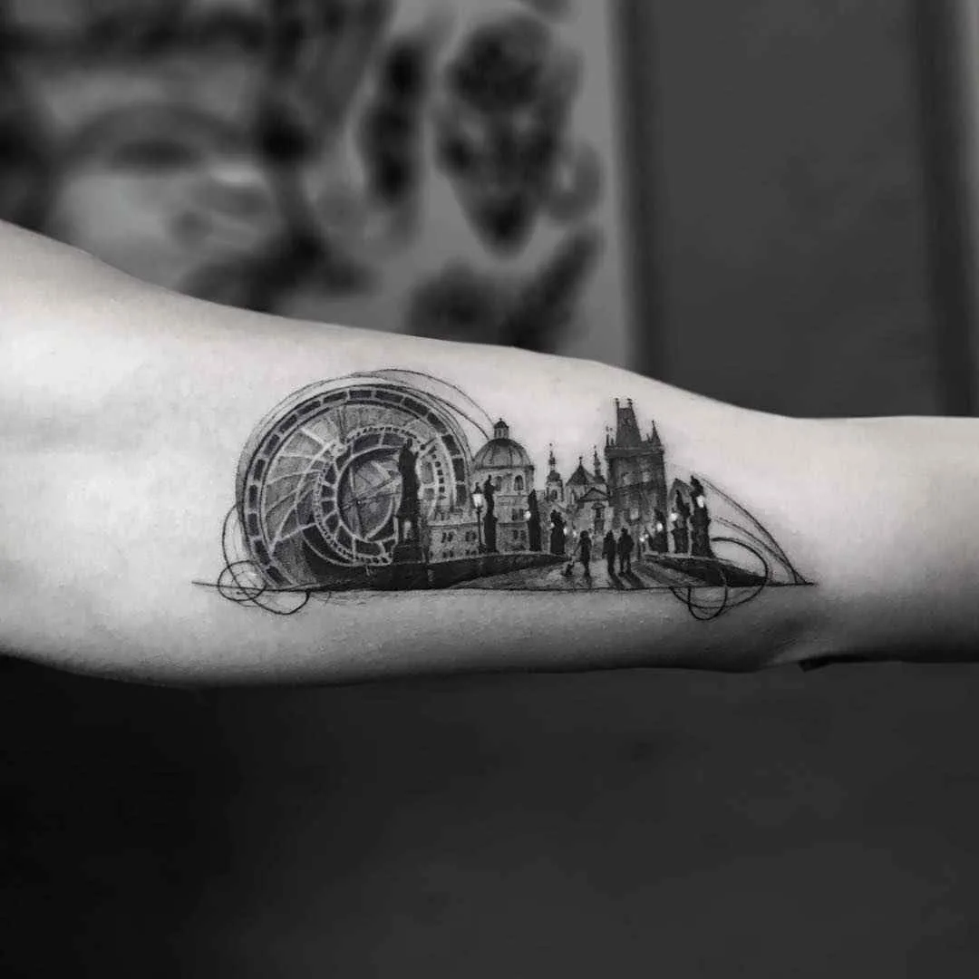 Tattoo artist Serkan Demirboga authors color and black tattoos, watercolor, sketch, minimalism | Turkey