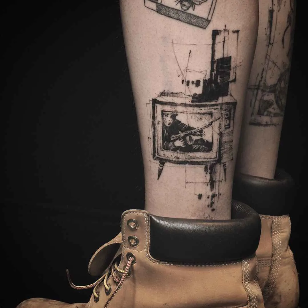 Tattoo artist NADi black e color authors sketch tattoo | Coreia