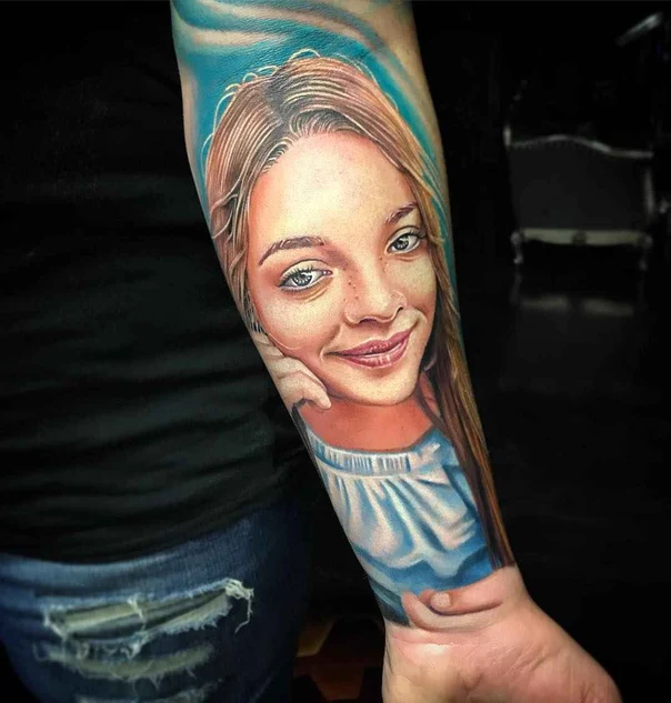 Realism Portrait tattoo on Forearm