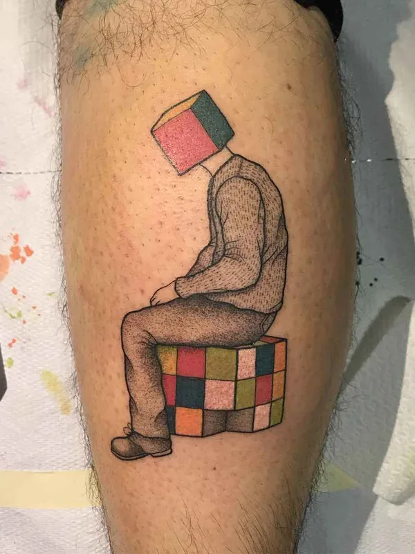 color illustrative Tatuagem em calf #17246 | Tatuador Anna Neudecker