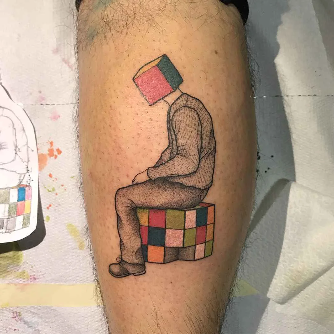 Tattoo artist Anna Neudecker authors style black surrealistic tattoo, linework, minimalism | Milano, Italy