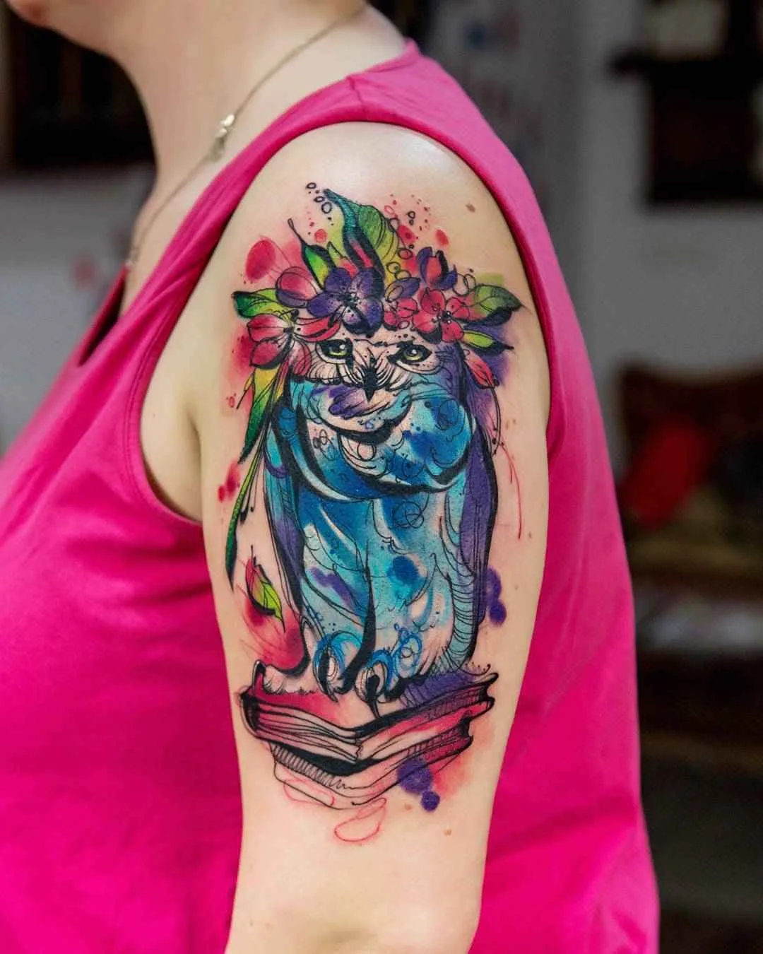 Tattoo artist Kateryna Zelenska, authors color sketch watercolor tattoo | Poland