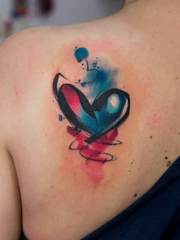female color watercolor Tatuaggio su shoulder blade #17786 | Tatuatore Kateryna Zelenska