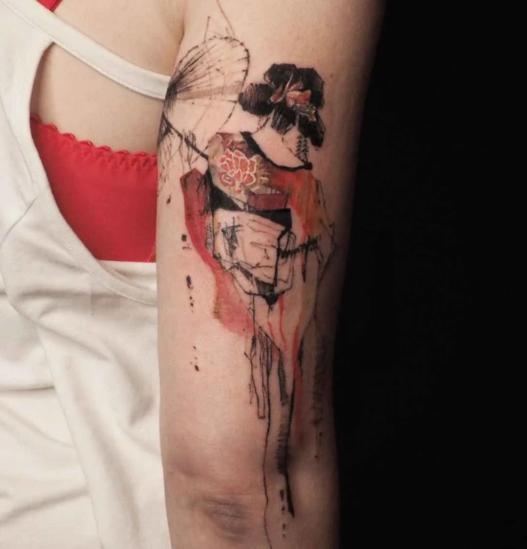 Tattoo artist NADi black e color authors sketch tattoo | Coreia