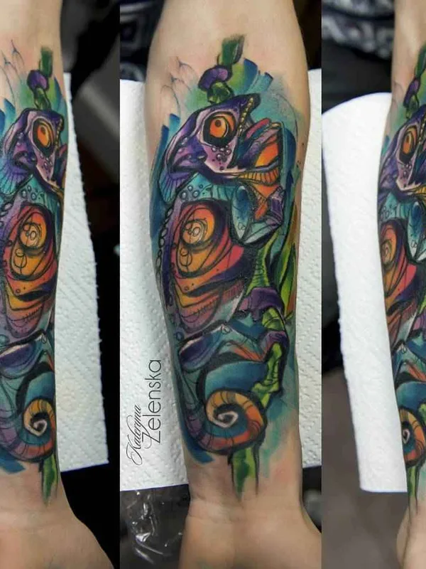 color watercolor Tatuaggio su forearm #17794 | Tatuatore Kateryna Zelenska