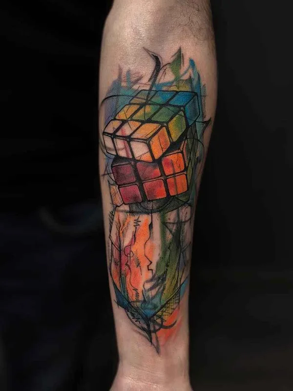 color abstract Tatuagem em forearm #17709 | Tatuador Serkan Demirboğa