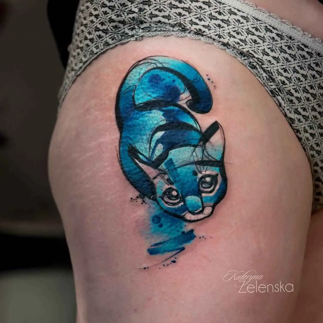 Tattoo artist Kateryna Zelenska, authors color sketch watercolor tattoo | Poland