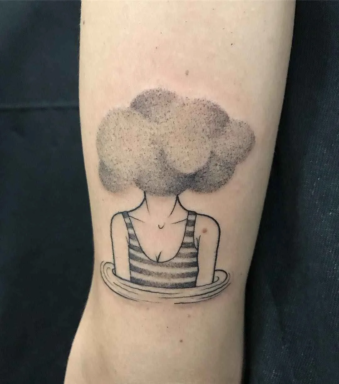 Tattoo artist Anna Neudecker authors style black surrealistic tattoo, linework, minimalism | Milano, Italy