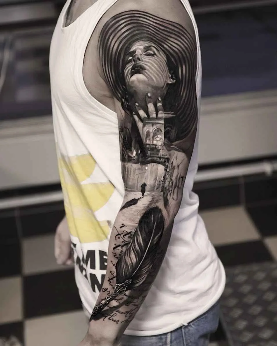 Tattoo artist Adrian Lindell black&grey portrait and abstract tattoo realism | Stockholm, Sweden