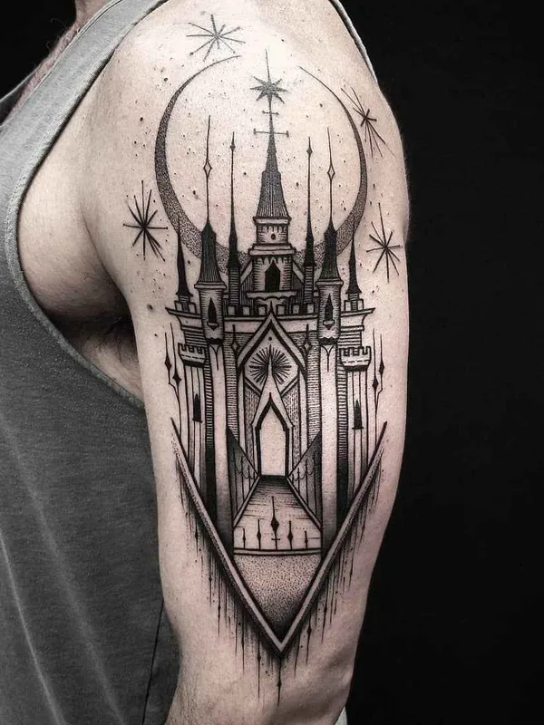 black blackwork tattoo on upper arm #17337 | Tattoo Artist Thomas Eckeard