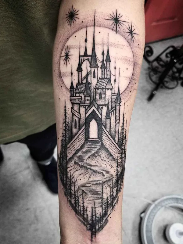 black and grey blackwork tattoo on forearm #17338 | Tattoo Artist Thomas Eckeard
