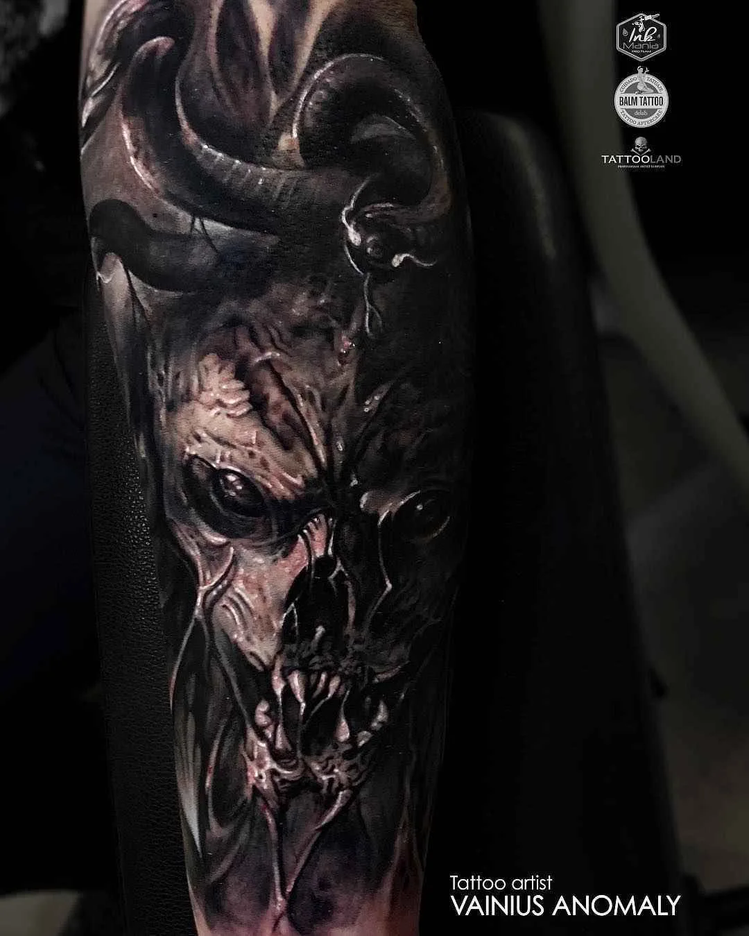 Tattoo artist Vainius Anomaly color horror realism tattoo in authors style | Lithuania