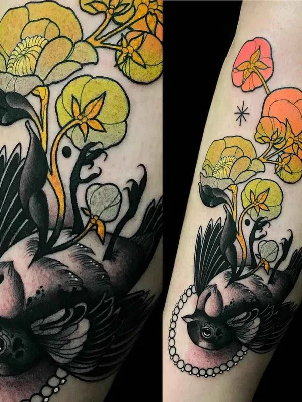 color neo traditional 纹身 在 forearm #17498 | 纹身师 Giulia Bongiovanni
