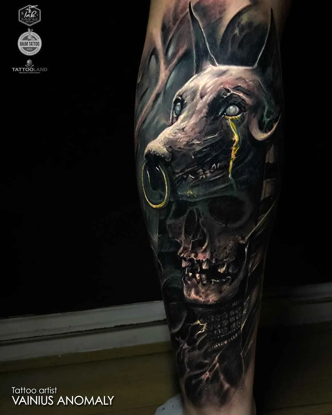 Tattoo artist Vainius Anomaly color horror realism tattoo in authors style | Lithuania