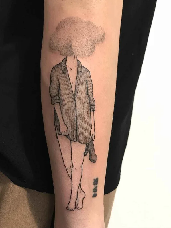 female black and grey sketch Tatuagem em forearm #17247 | Tatuador Anna Neudecker