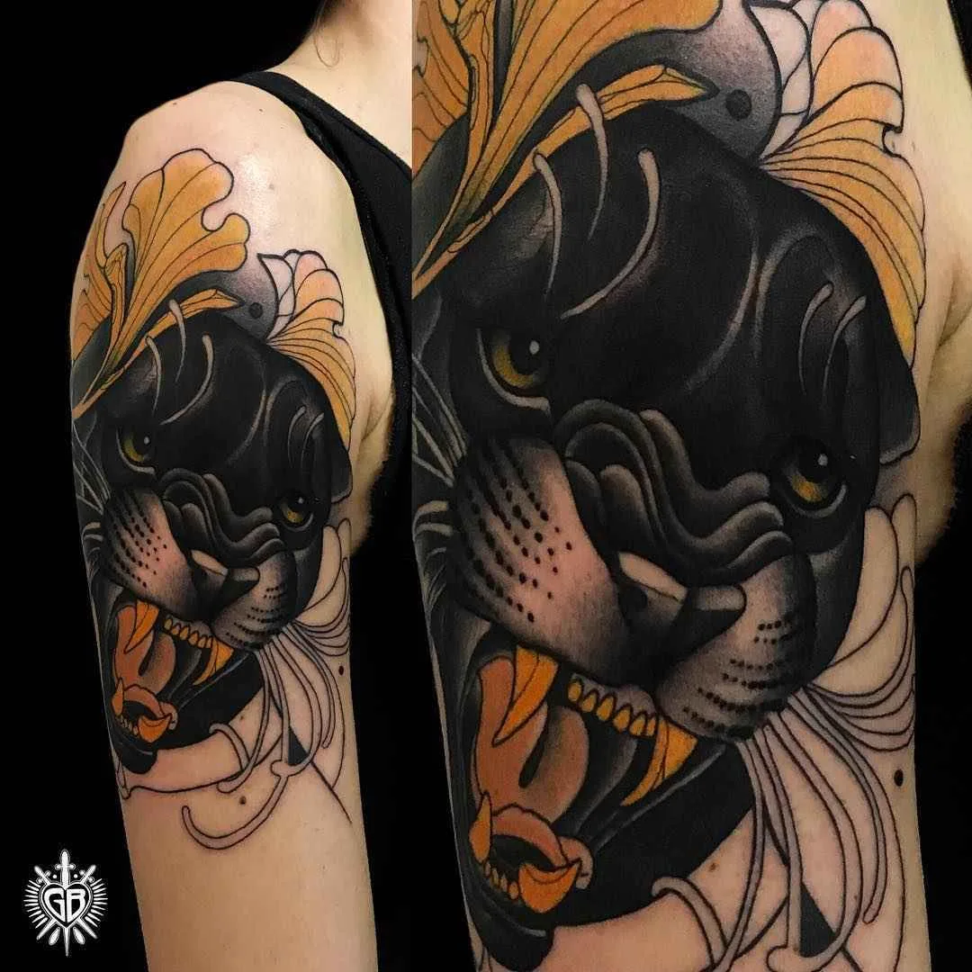 Tattoo artista Giulia Bongiovanni cria tattoo colorido neo tradicional | Roma, Itália