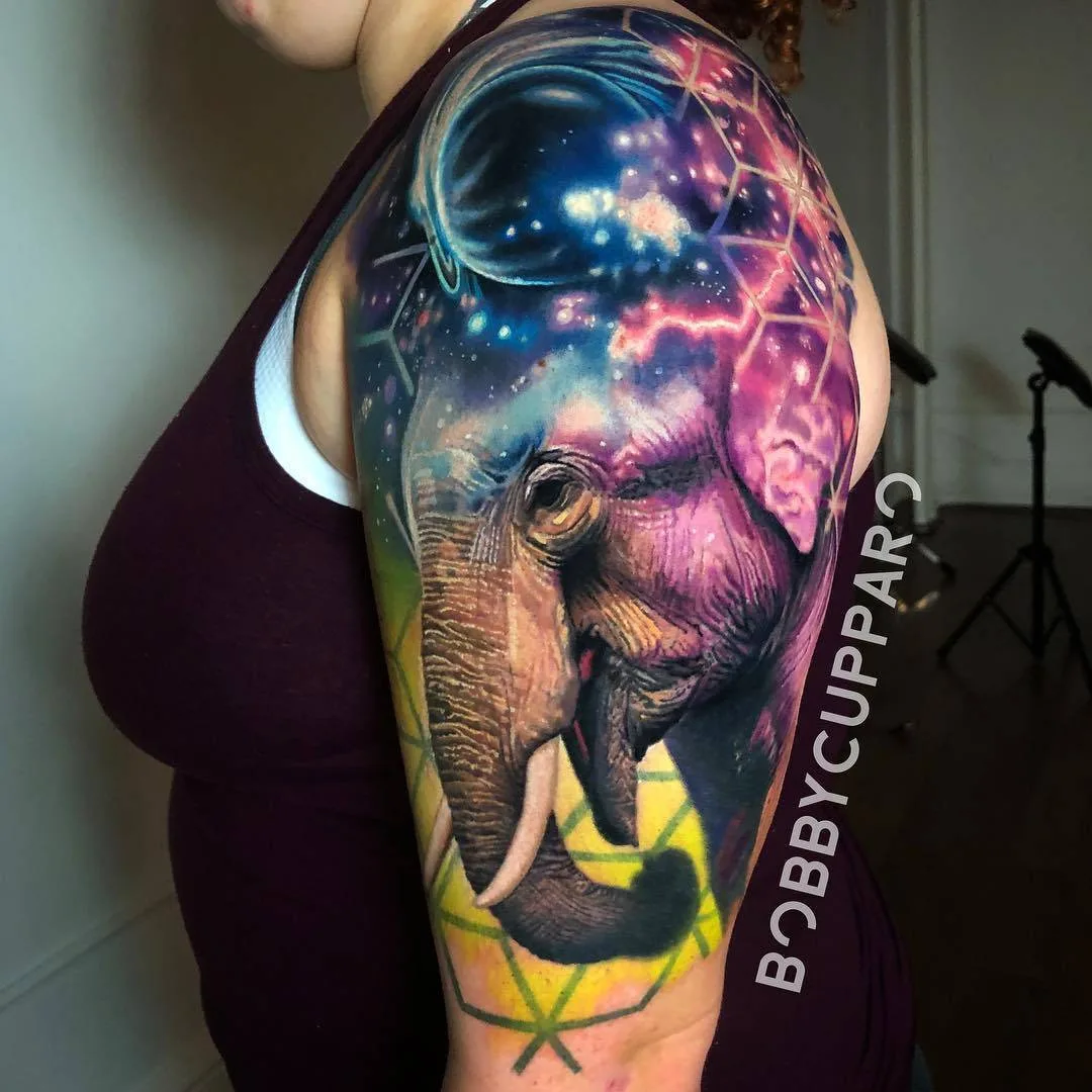 Tattoo artist Bobby Cupparo, color authors abstract realistic tattoo | New York, USA