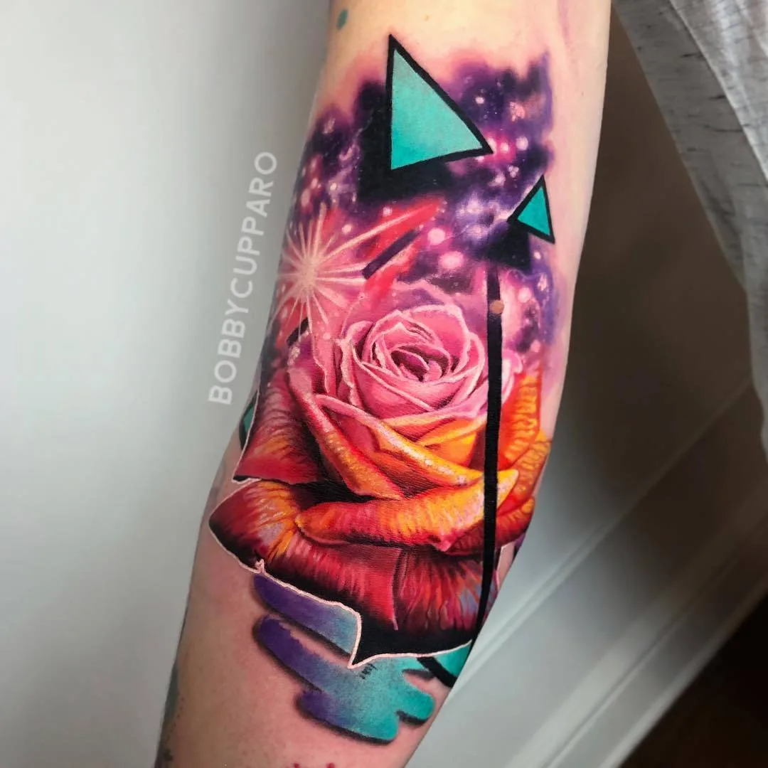 Tattoo artist Bobby Cupparo, color authors abstract realistic tattoo | New York, USA