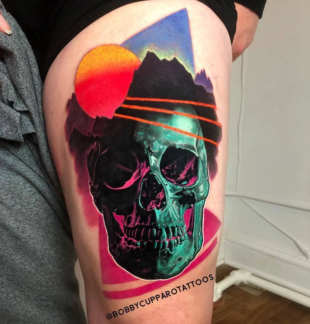 Tattoo artist Bobby Cupparo, color authors abstract realistic tattoo | New York, USA