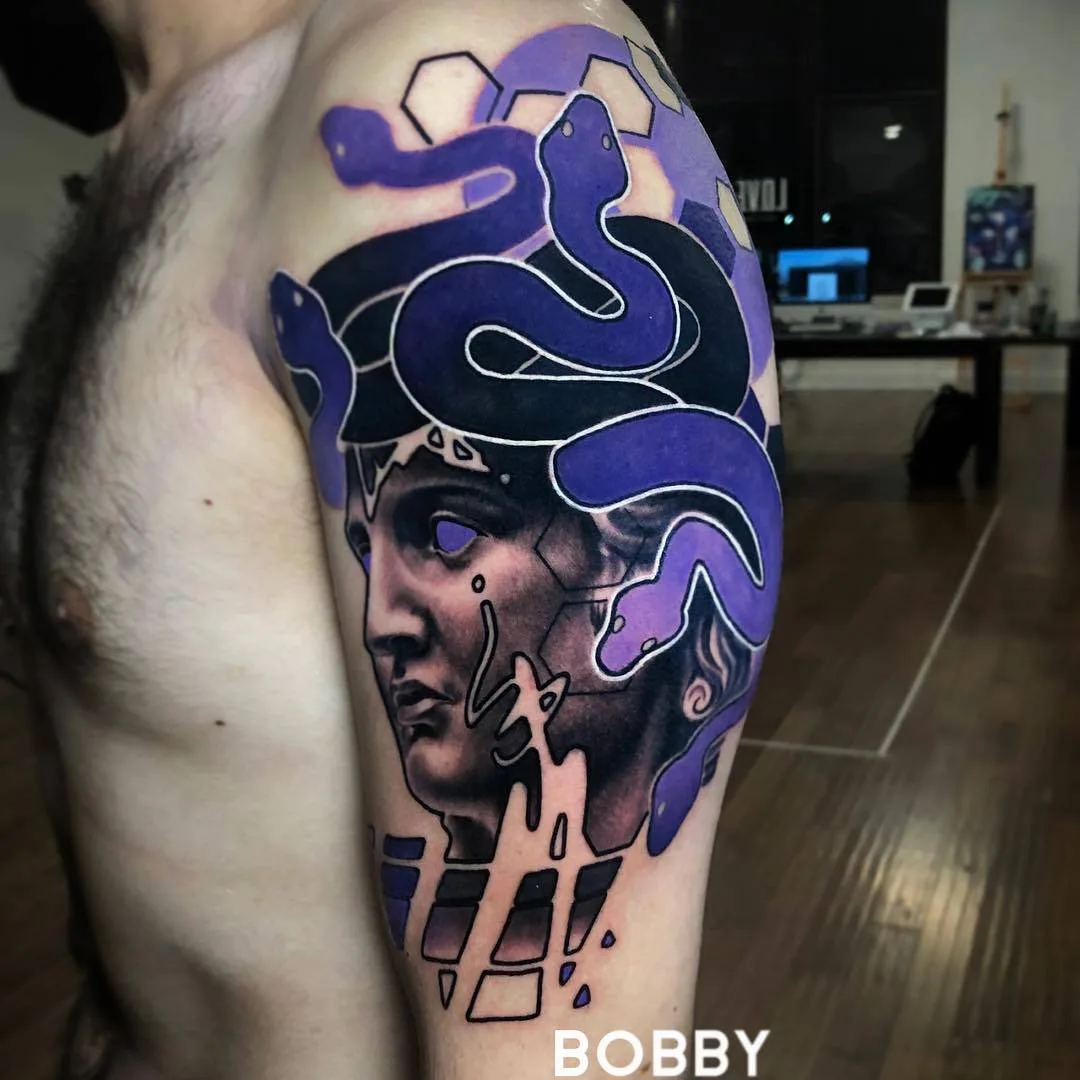 Tattoo artist Bobby Cupparo, color authors abstract realistic tattoo | New York, USA