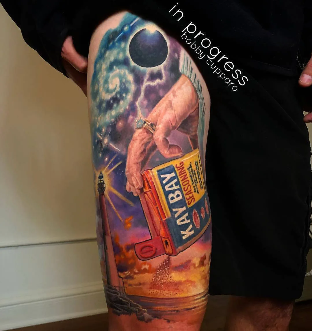 Tattoo artist Bobby Cupparo, color authors abstract realistic tattoo | New York, USA