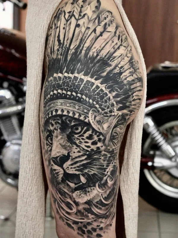 black and grey realism Tatuagem em thigh #28905 | Tatuador Denis Pokazanoff