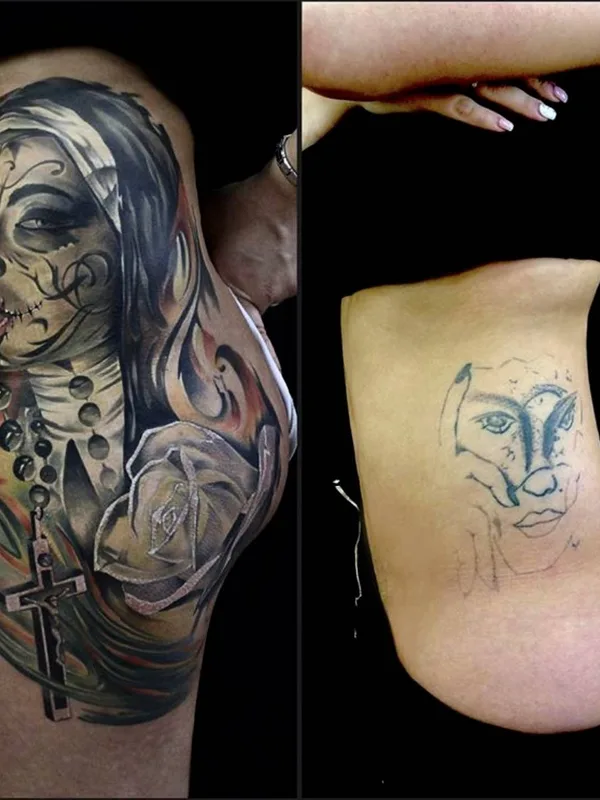 female color realism Tatuagem em thigh #28910 | Tatuador Denis Pokazanoff
