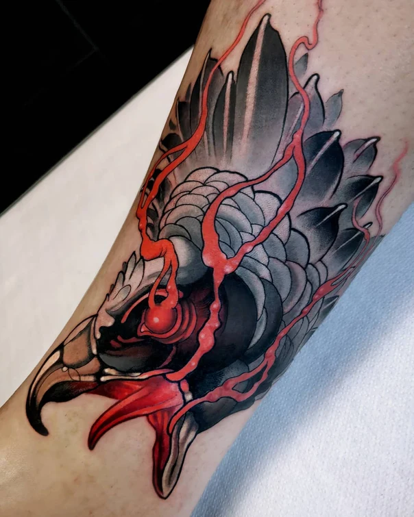 Japanese Bird tattoo on Forearm