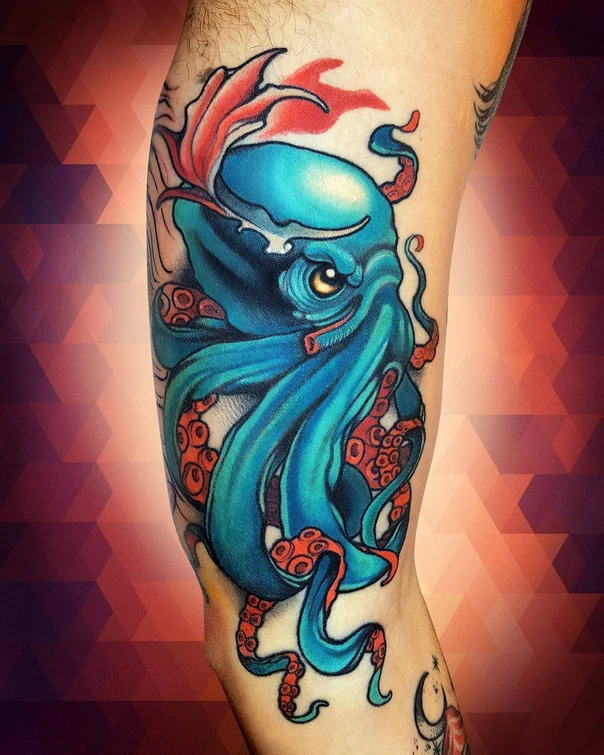 Illustrative Octopus tattoo on Forearm