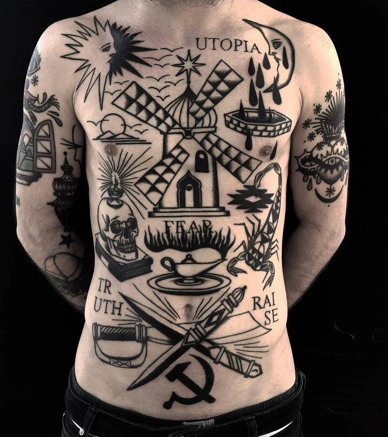 100% Surrealismo nelle grafiche dei tatuaggi di Jose Mendonza