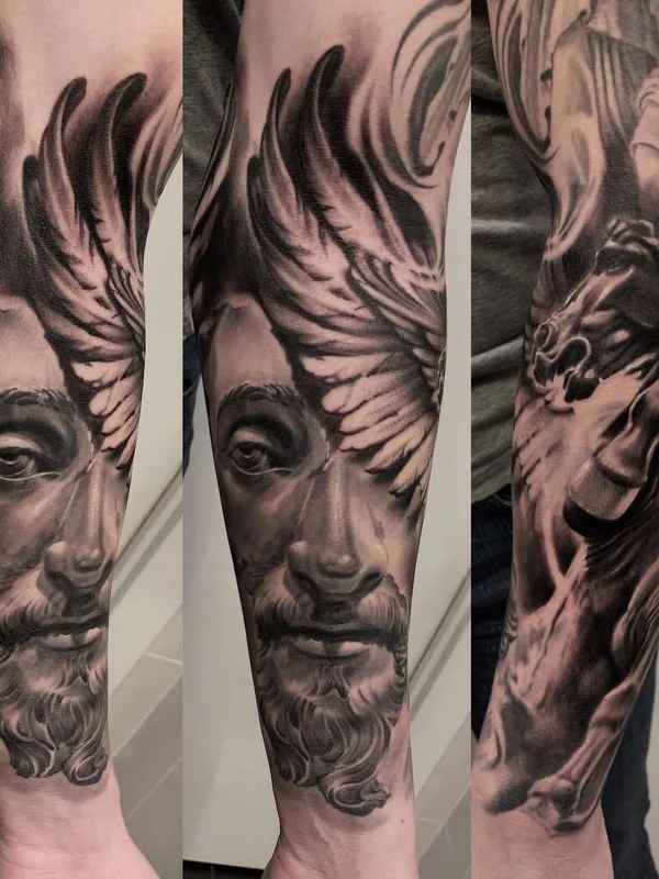 black and grey realism татуировка на forearm #29114 | Тату мастер Ivano Natale