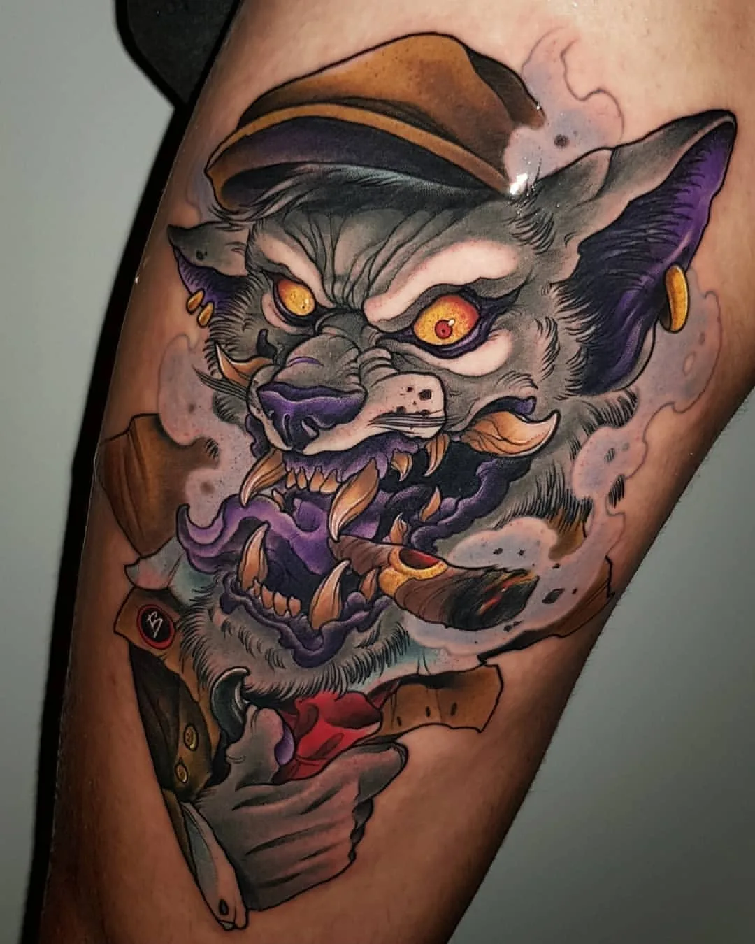 Tattoo artist Toni Angar, bright color crazy new school tattoo | Spain