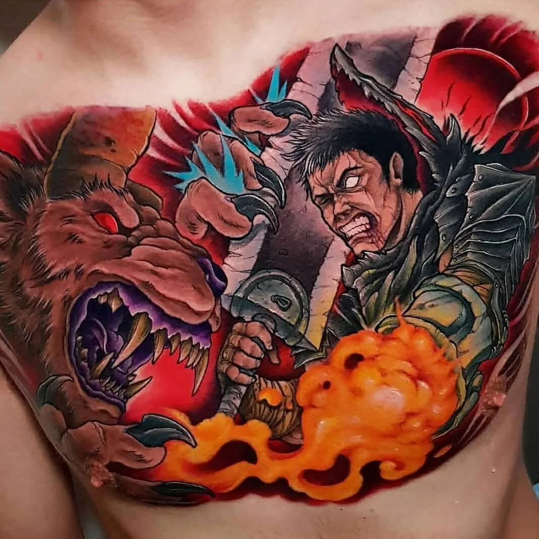Tattoo artist Toni Angar, bright color crazy new school tattoo | Spain